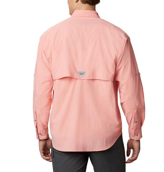 Columbia PFG Bahama II Fishing Shirts Pink For Men's NZ39278 New Zealand